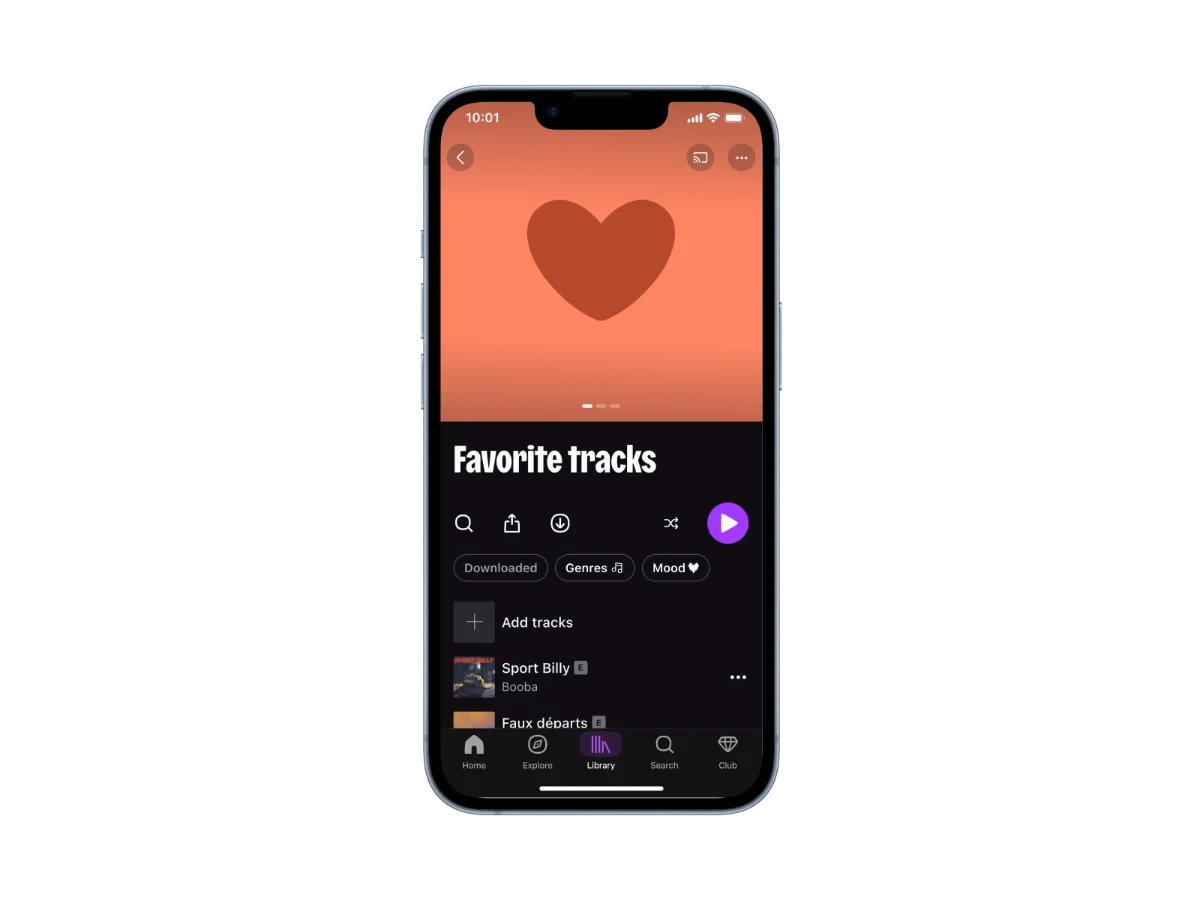 Liked tracks