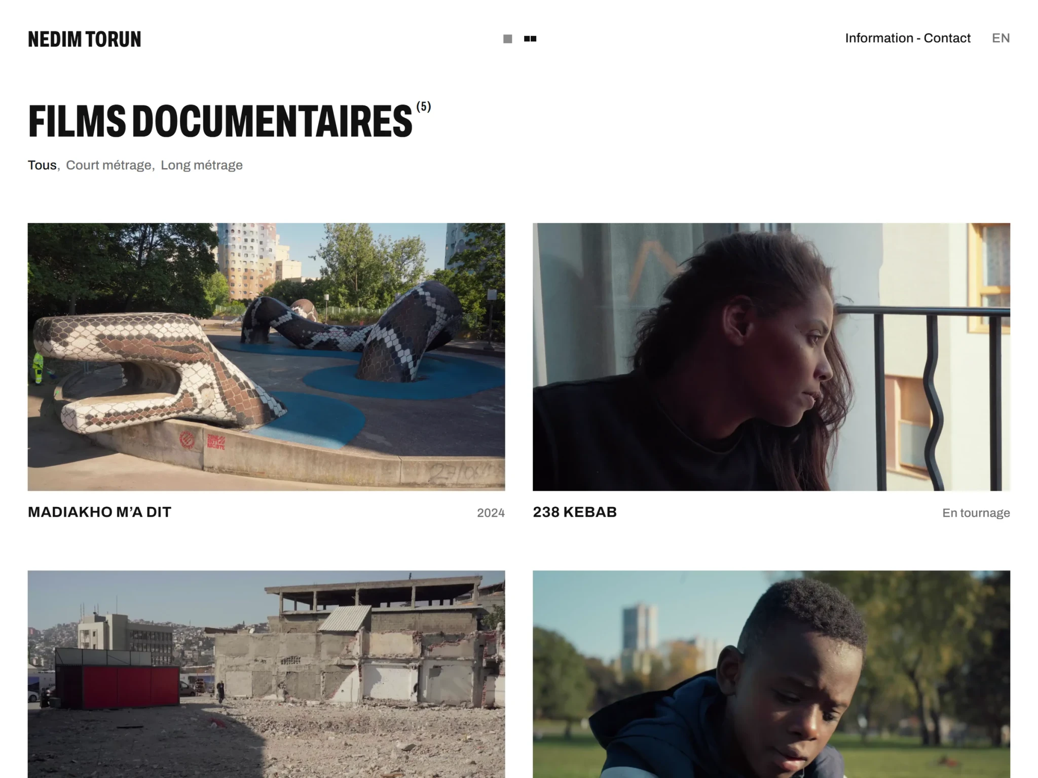 Écran concerné : Deux films par rangée au plus